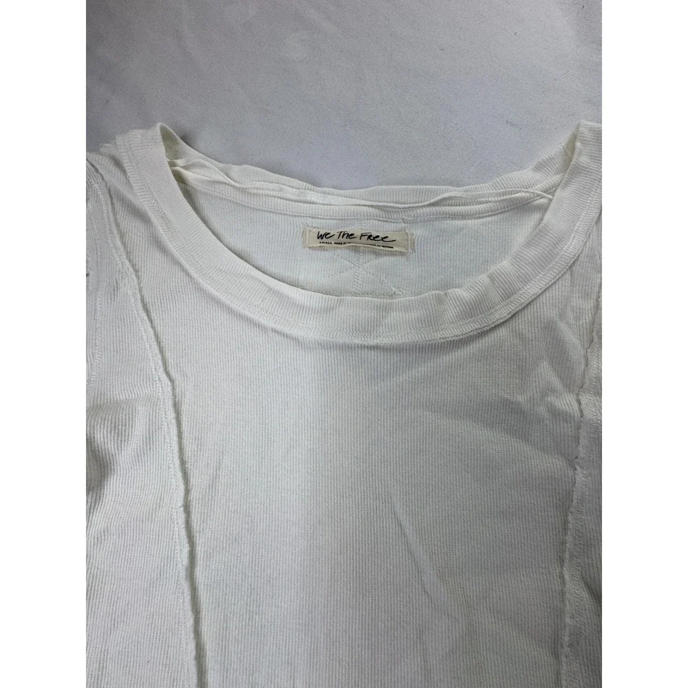 Free People We The Free Ribbed Stuck On You Ivory Top Cuff Small Y2K Skater goth